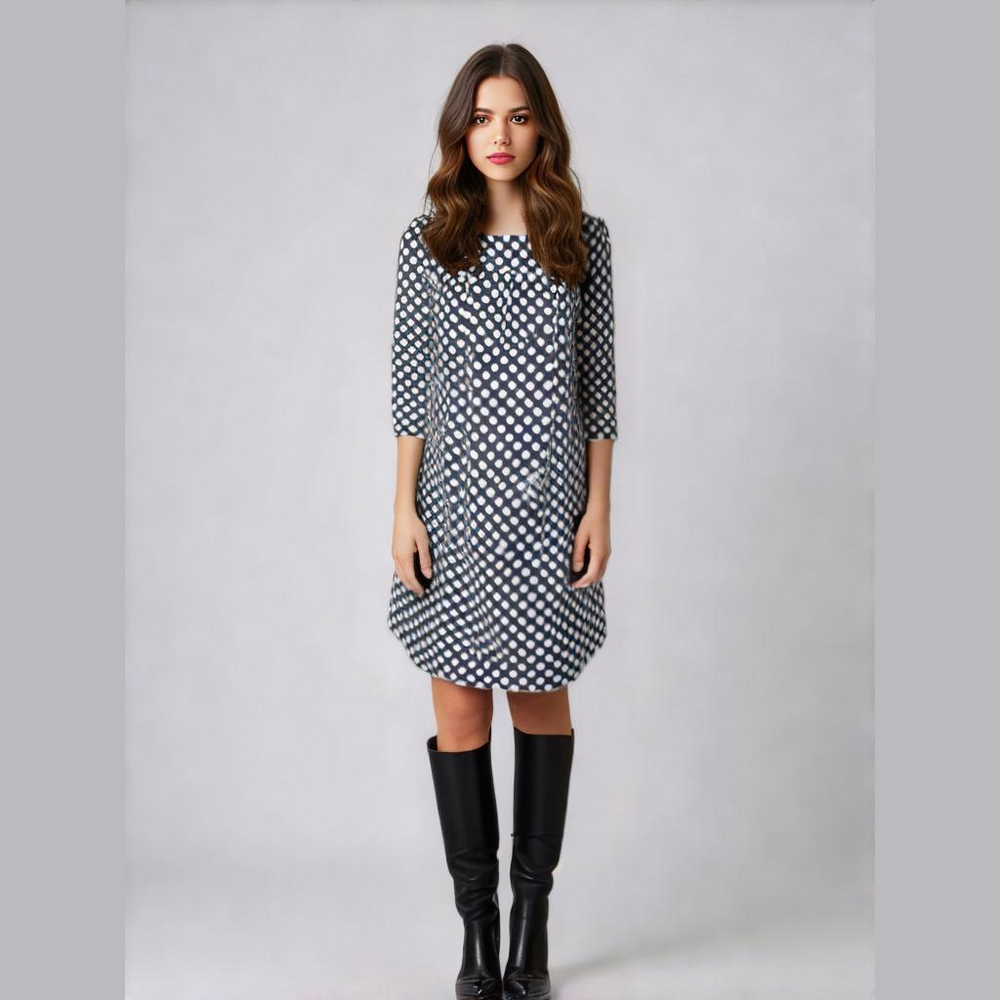 Women's Zara Blue Polka Dot Dress Size M